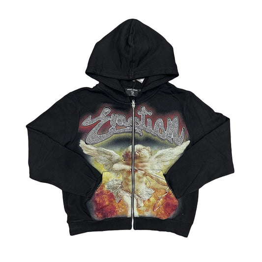 EMOTION Angel Artwork Zip Up Hoodie