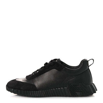 Goatskin Suede Goatskin Mens Bouncing Sneakers 43.5 Black