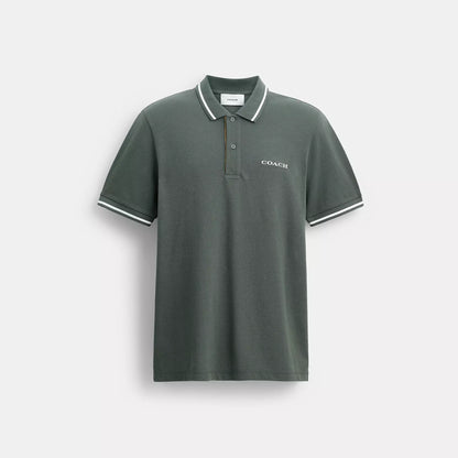 Coach Outlet Signature Trim Polo In Organic Cotton