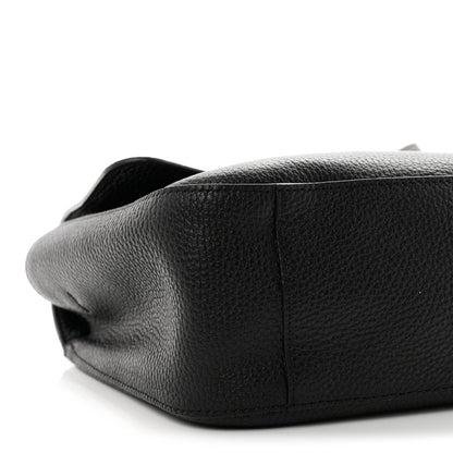 Grained Calfskin Small Souplissimo Maxi Flap Black