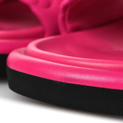 Technical Fabric Embossed Monogram Pool Pillow Comfort Mules 37 Fuchsia