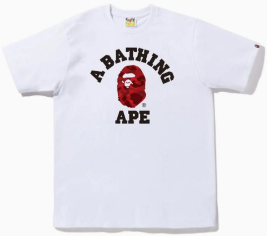 BAPE Fire Camo College Tee White