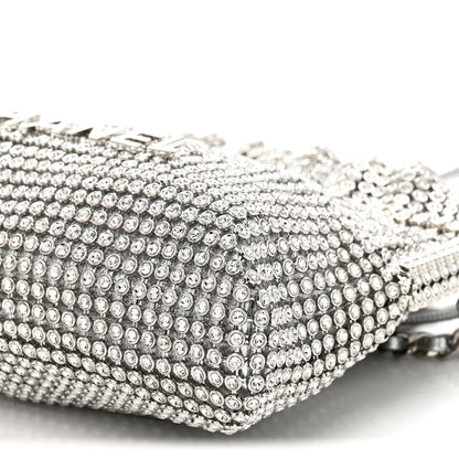 Crystal Embellished Metallic Lambskin Mini Chanel 22 Silver