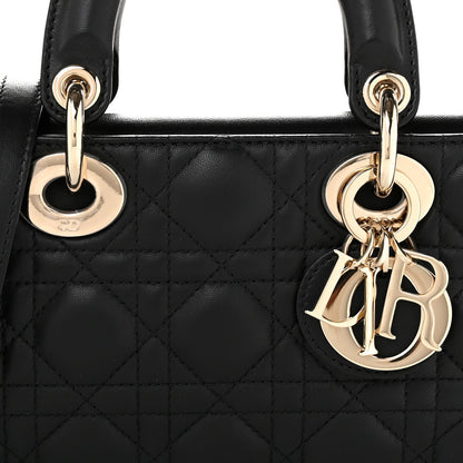 Lambskin Cannage Small Lady D-Joy Black