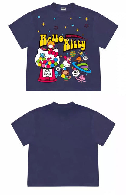 Hello Kitty Gumball Machine Graphic Oversized T-Shirt