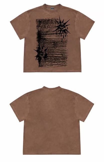 RideHaven Abstract Eye Graphic Oversized T-Shirt