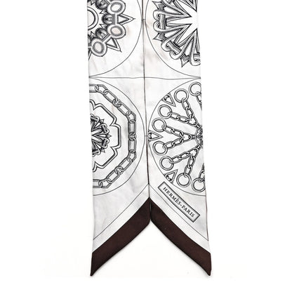 Silk Effet Kaleidoscope Twilly White Anthracite Marron