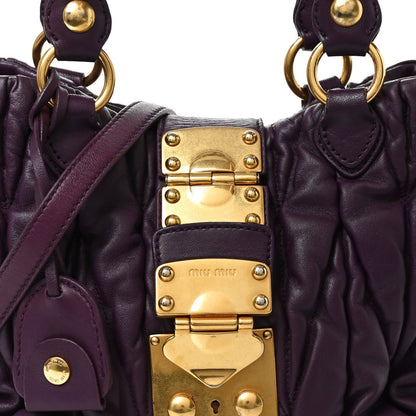 Nappa Matelasse Lux Coffer Bag Purple
