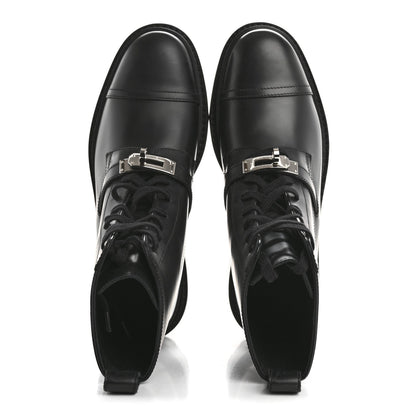Glossed Calfskin Funk Ankle Boots 36 Black