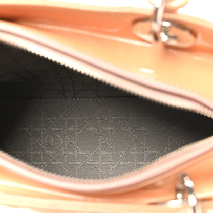 Patent Cannage Medium Lady Dior Rose Clair