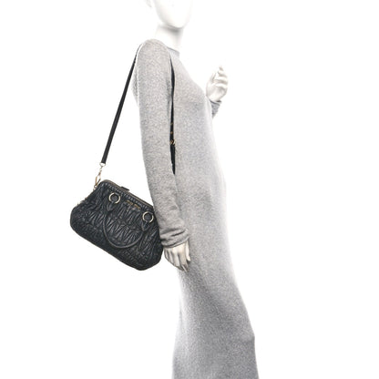 Nappa Matelasse Top Handle Black