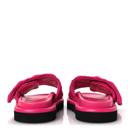 Technical Fabric Embossed Monogram Pool Pillow Comfort Mules 37 Fuchsia