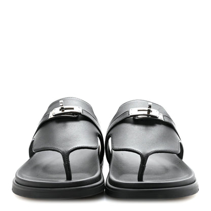 Calfskin Womens Empire Sandals 38 Black