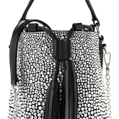 Raso Crystal Starlight Bucket Bag Black