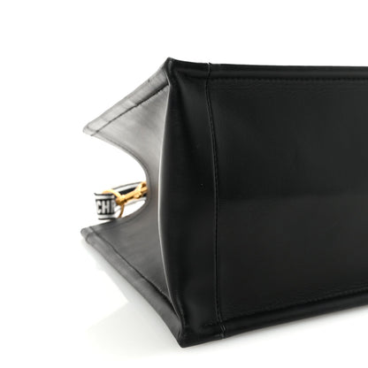 Calfskin Canvas Medium Plan De Paris Book Tote With Strap Black White
