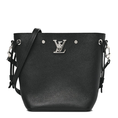 Calfskin Nano Lockme Bucket Black
