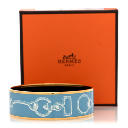 Enamel Printed Inventaire Poetique Pour Un Conte Sellier Wide Bracelet 70 Crepuscule Bleu
