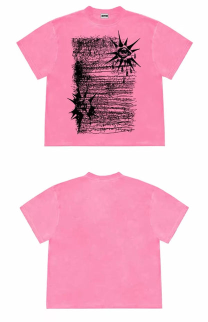 RideHaven Abstract Eye Graphic Oversized T-Shirt