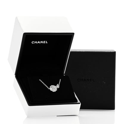 18K White Gold Diamond Camelia Precieux Necklace
