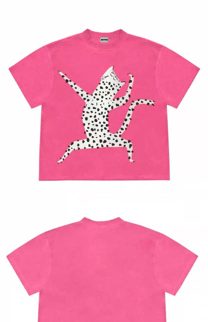 Leopard Cat Graphic Oversized T-Shirt