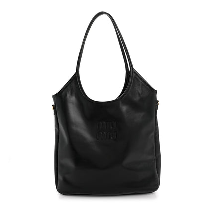 Shiny Softy Calfskin Ivy Bag Black
