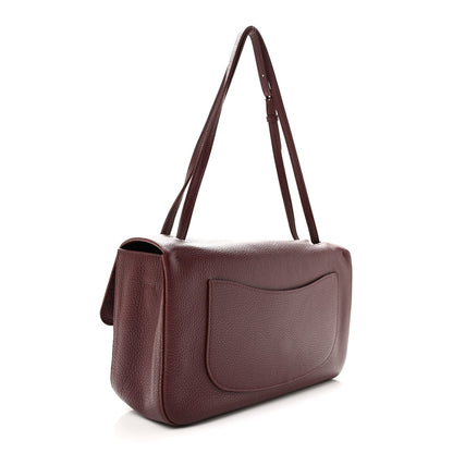 Grained Calfskin Small Souplissimo Maxi Flap Burgundy