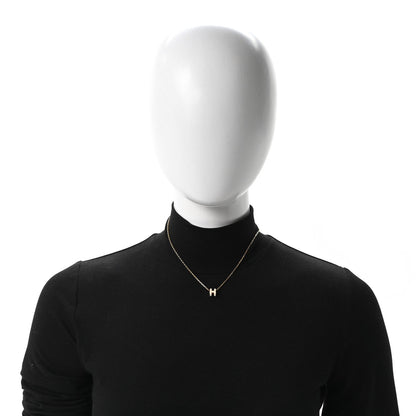 Lacquered Gold Mini Pop H Pendant Necklace White