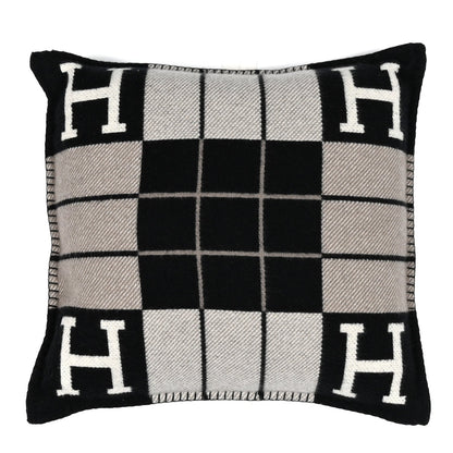 Wool Cashmere Avalon III Pillow PM Ecru Black