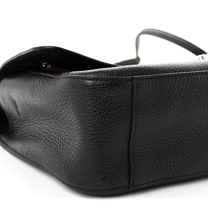 Grained Calfskin Small Souplissimo Maxi Flap Black