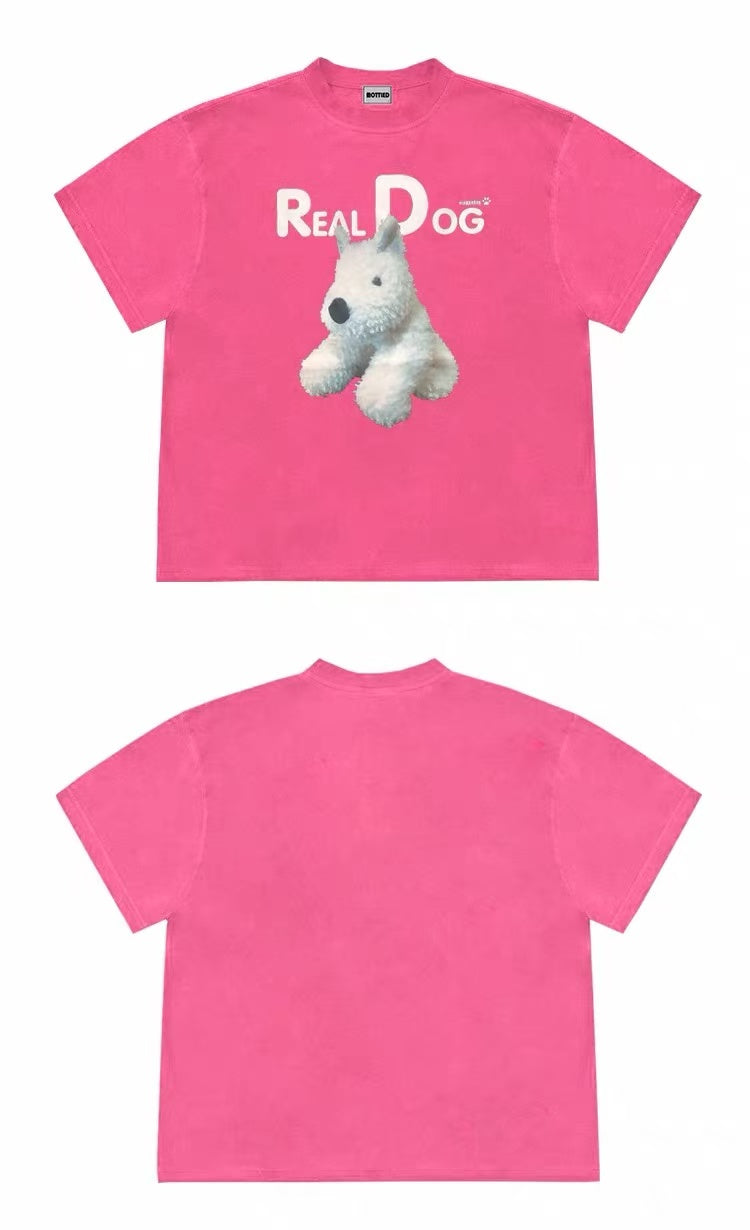 Real Dog Plush Graphic Oversized T-Shirt