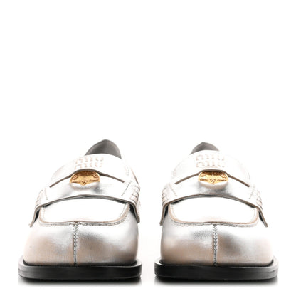 Vitello Deco Penny Loafer 39 Argento