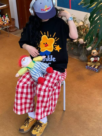 Twinkle Star Embroidered Oversized Cotton T-Shirt