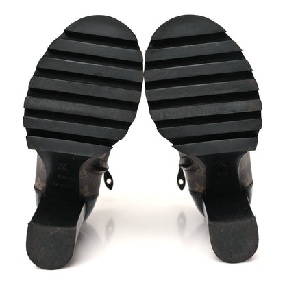 Patent Calfskin Monogram Star Trail Ankle Boots 38.5 Black