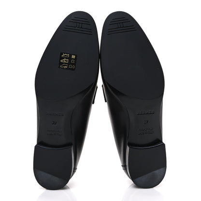 Toile De Coton Calfskin Womens Paris Loafers 37 Black Prunoir