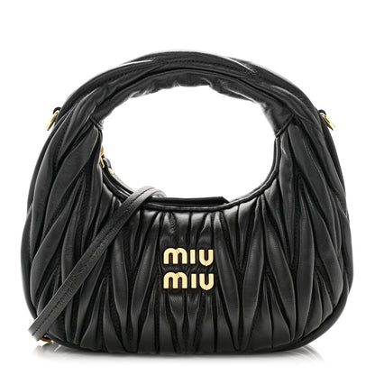 Nappa Matelasse Mini Wander Hobo Black