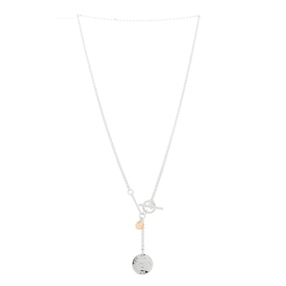 Sterling Silver 18K Rose Gold PM Ex-Libris Pendant Necklace