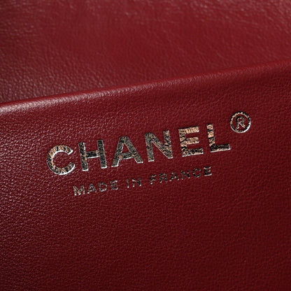 Grained Calfskin Small Souplissimo Maxi Flap Burgundy