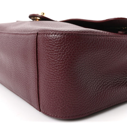 Grained Calfskin Small Souplissimo Maxi Flap Burgundy