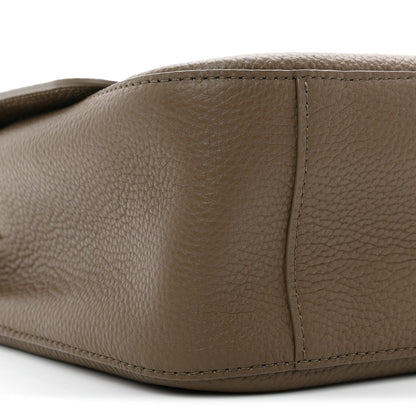 Grained Calfskin Small Souplissimo Maxi Flap Light Brown