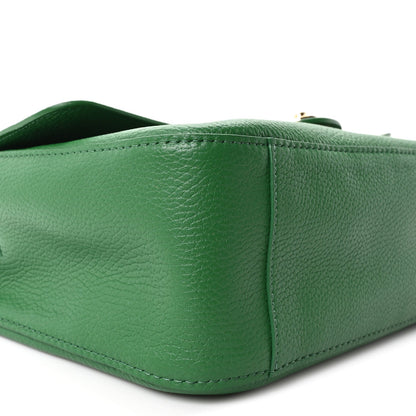 Grained Calfskin Small Souplissimo Maxi Flap Green