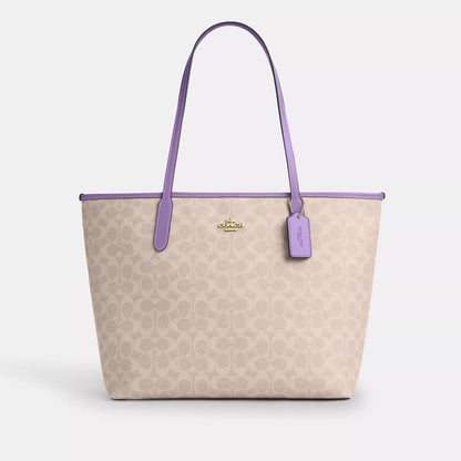 Coach Outlet City Tote Bag In Signature Canvas
