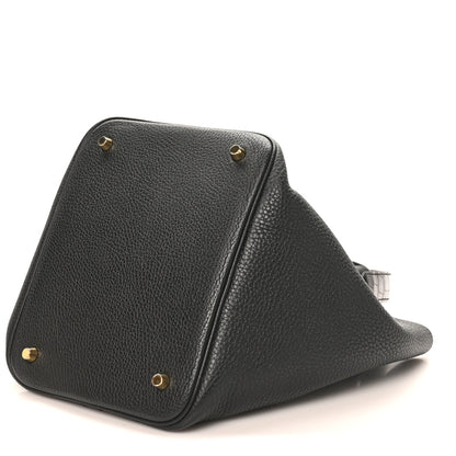 Taurillon Clemence Matte Alligator Picotin Lock Touch 22 MM Black