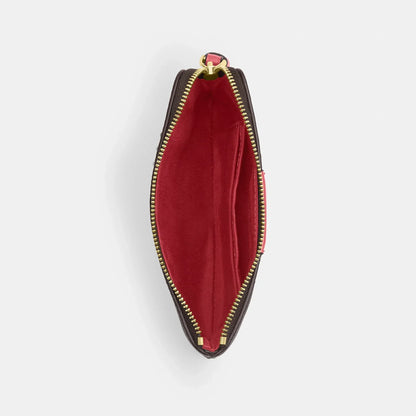 Coach Outlet Corner Zip Wristlet In Signature Canvas With Stripe