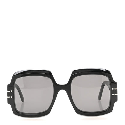 Acetate Diorsignature S1U Square Sunglasses Black