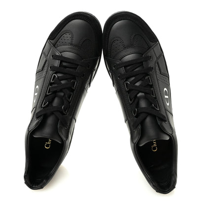 Calfskin Suede Logo Sneakers 38 Black
