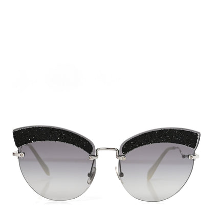 Acetate Glitter Cat Eye Sunglasses SMU58T Black