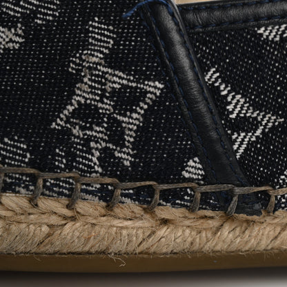Monogram Denim Espadrille Flats 8.5 Blue