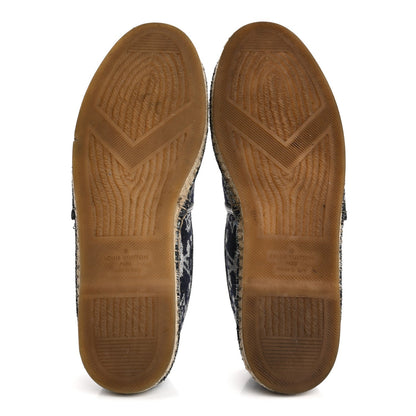 Monogram Denim Espadrille Flats 8.5 Blue