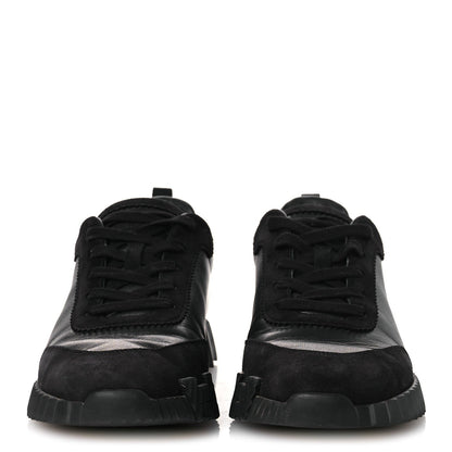 Goatskin Suede Goatskin Mens Bouncing Sneakers 43.5 Black