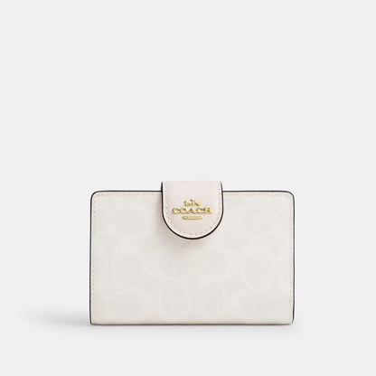 Coach Outlet Medium Corner Zip Wallet In Signature Canvas